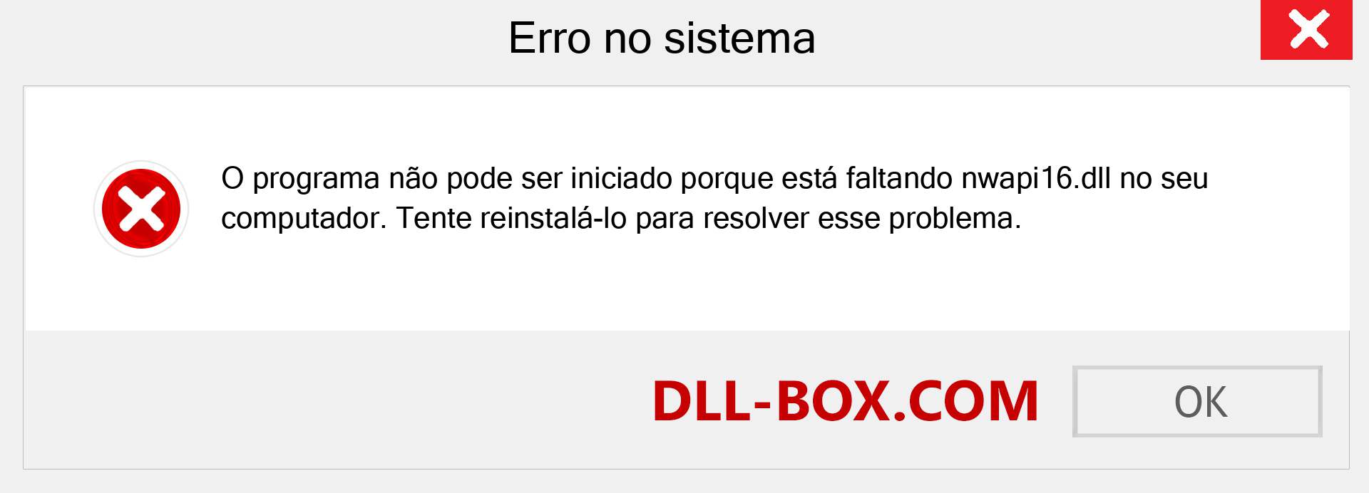 Arquivo nwapi16.dll ausente ?. Download para Windows 7, 8, 10 - Correção de erro ausente nwapi16 dll no Windows, fotos, imagens